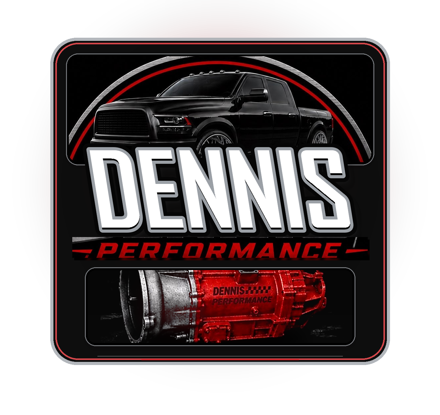 Dennis Performance logo with truck and transmission