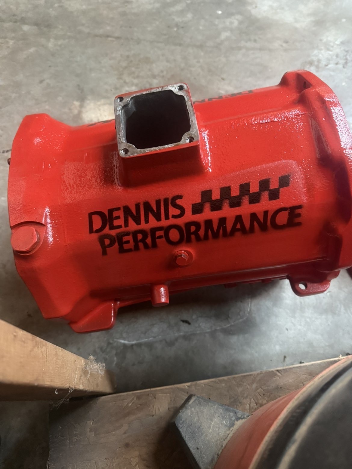 Red Dennis Performance transmission case